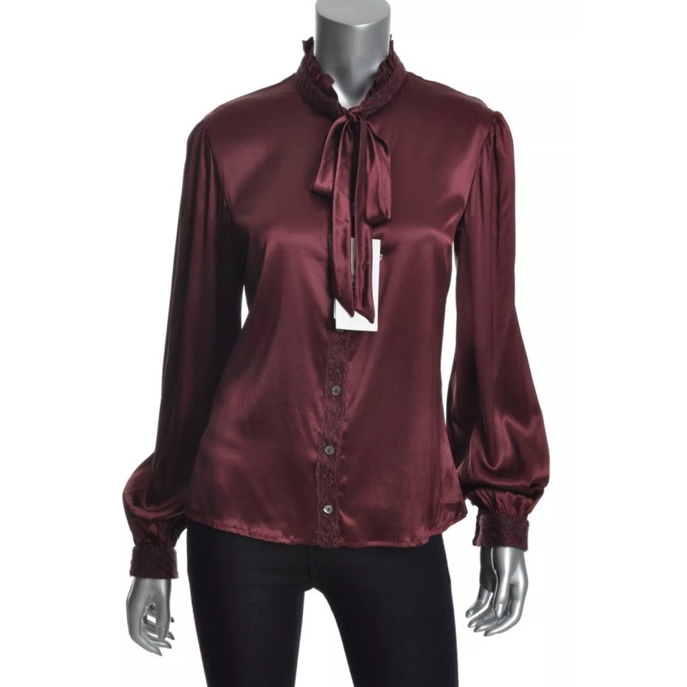 DOLCE & GABBANA Womens Pussy Bow Silk Blouse